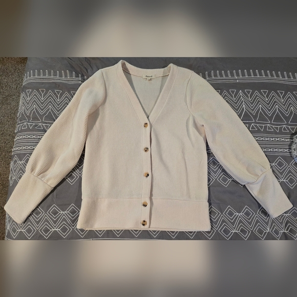 Madewell Sweaters - Madewell Ottoman Ribbed Vneck Cardigan Size Small
